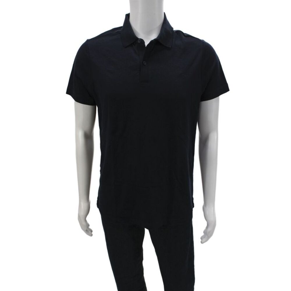 BLUEMINT Mens Polo Shirt Black Collared 60% Pima Cotton Size S